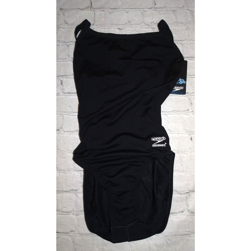 Speedo Women's Endurance+ Flyback Solid Black Swimsuit, 28